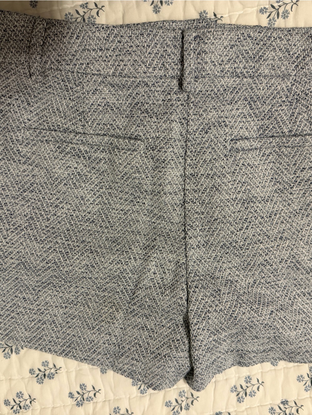 LOFT Tweed Mini Skirt in Light Blue and White
